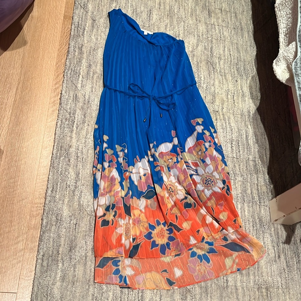 Ted Baker One Shoulder Blue Floral Dress